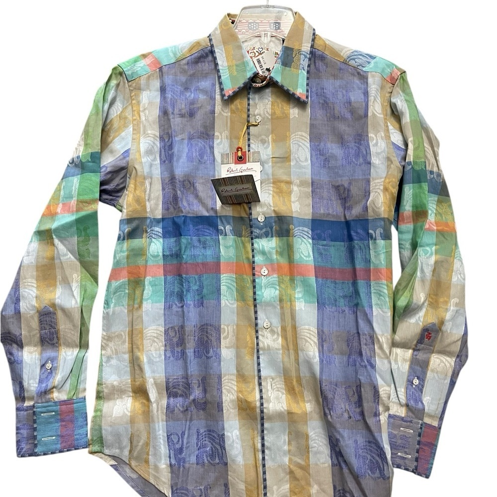 Robert Graham Men’s Multicolor Plaid Button-Up Shirt size M